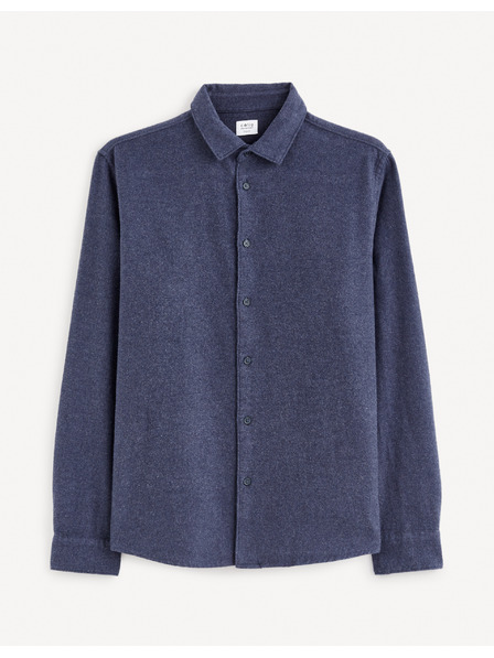 Celio Tmavě modrá pánská flanelová košile Celio Fanel