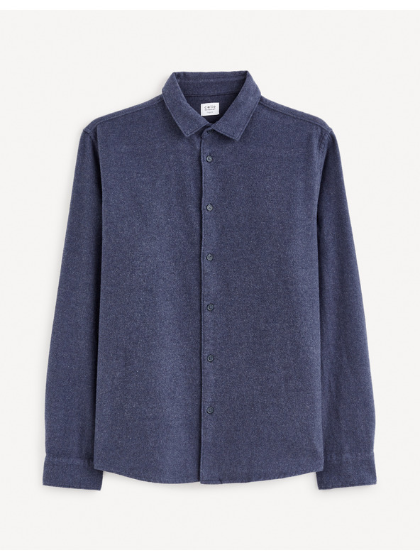 Celio Tmavě modrá pánská flanelová košile Celio Fanel