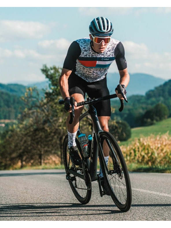 Kilpi Černo-bílé pánské sportovní vzorované tričko Kilpi RIVAL
