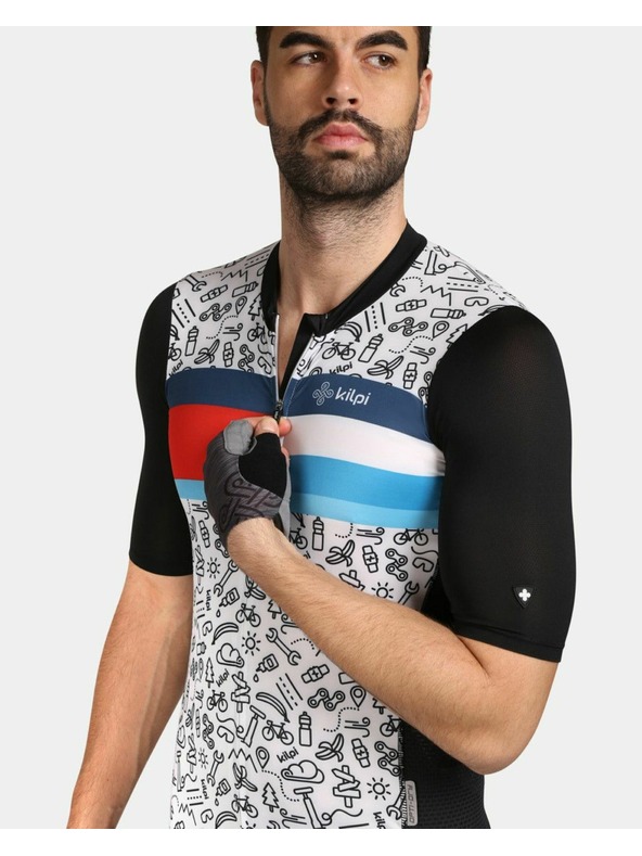 Kilpi Černo-bílé pánské sportovní vzorované tričko Kilpi RIVAL