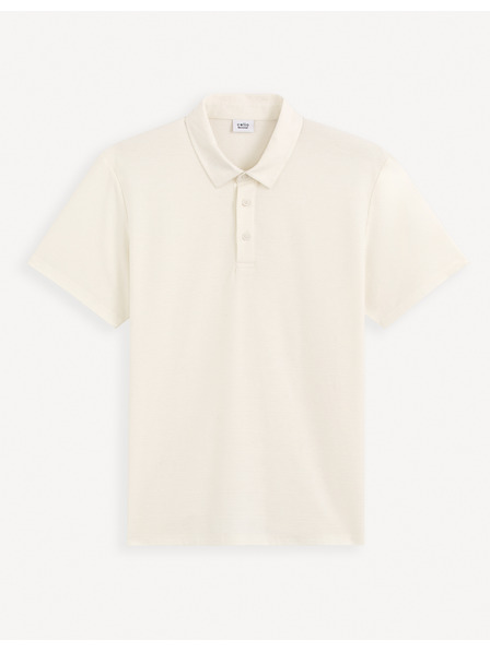 Celio Krémové pánské polo tričko Celio Gebruma