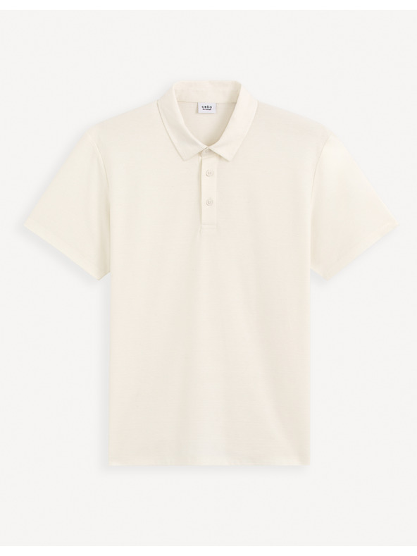 Celio Krémové pánské polo tričko Celio Gebruma