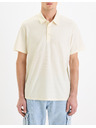 Celio Krémové pánské polo tričko Celio Gebruma