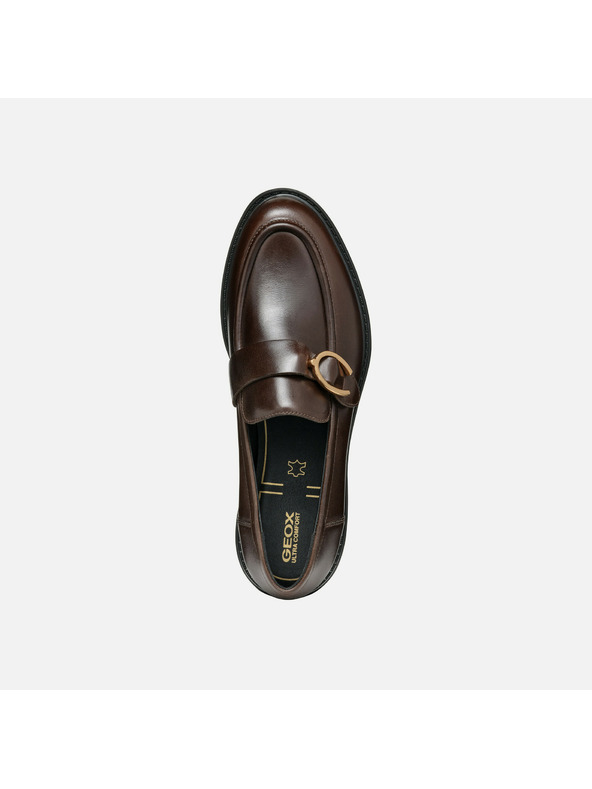 Geox Tmavě hnědé dámské mokasíny Geox Walk pleasure
