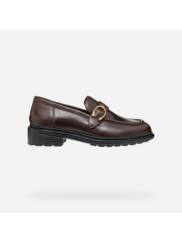 Geox Tmavě hnědé dámské mokasíny Geox Walk pleasure