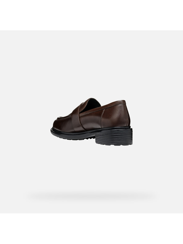 Geox Tmavě hnědé dámské mokasíny Geox Walk pleasure