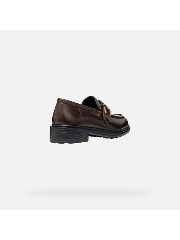 Geox Tmavě hnědé dámské mokasíny Geox Walk pleasure