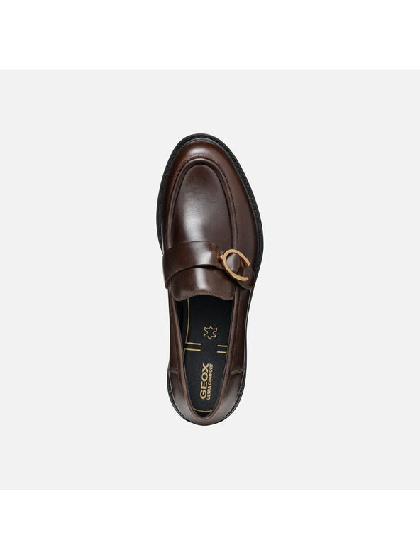 Geox Tmavě hnědé dámské mokasíny Geox Walk pleasure