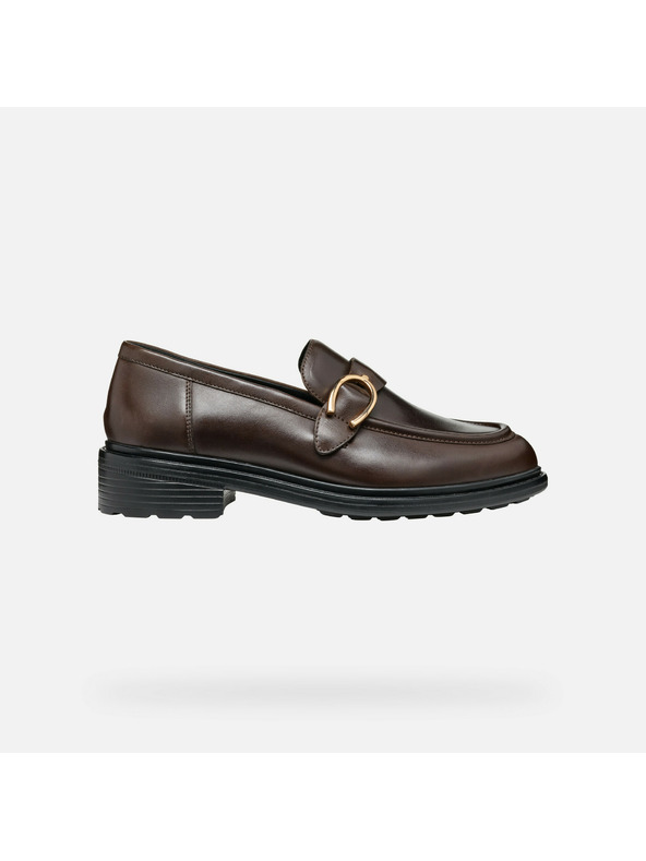 Geox Tmavě hnědé dámské mokasíny Geox Walk pleasure