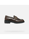 Geox Tmavě hnědé dámské mokasíny Geox Walk pleasure