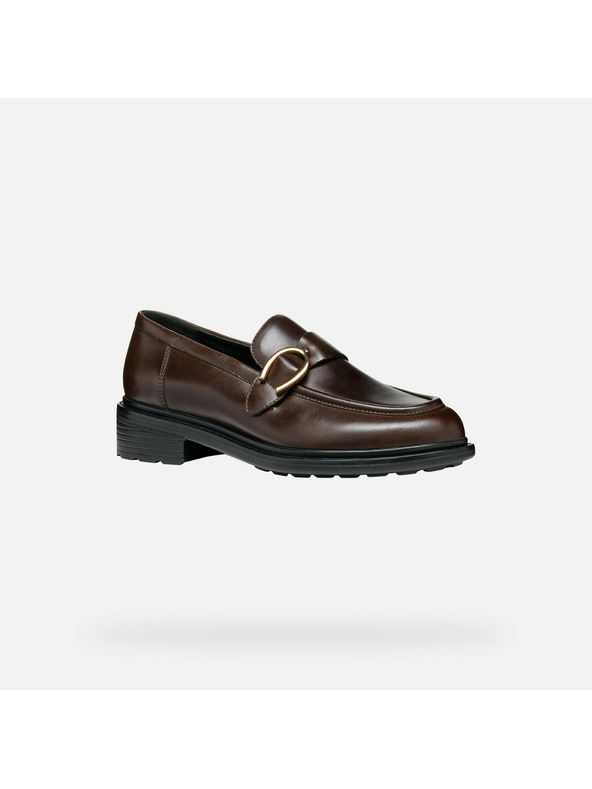 Geox Tmavě hnědé dámské mokasíny Geox Walk pleasure