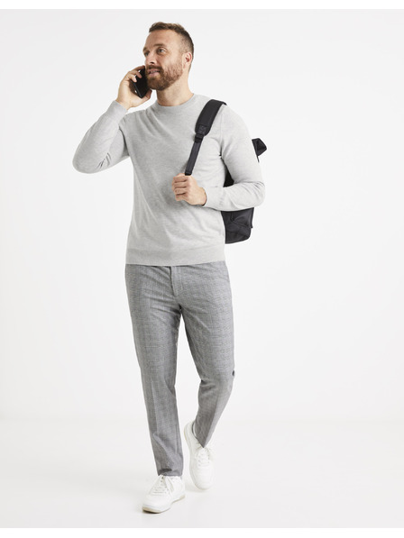 Celio Světle šedý pánský basic svetr Celio