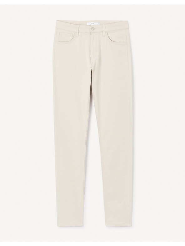 Celio Béžové pánské slim kalhoty Celio Jofive 30