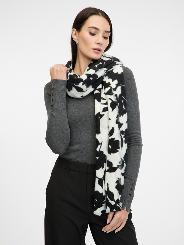 Orsay Černý dámský vzorovaný šátek ORSAY