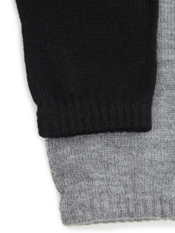 Orsay Černé a šedé dámské rukavice 2 ks ORSAY