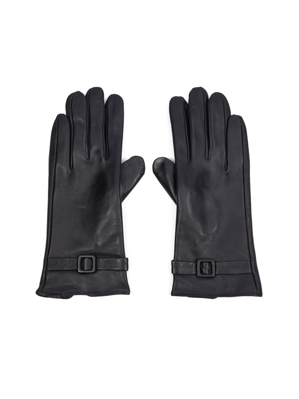 Orsay Černé dámské kožené rukavice ORSAY