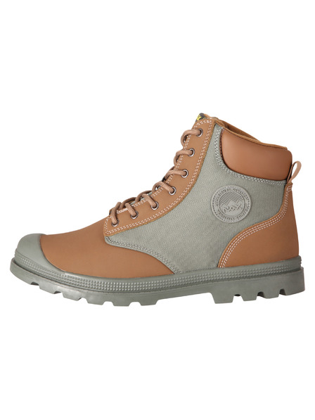 NAX Hnědo-šedé pánské zimní kotníkové boty NAX Ganic