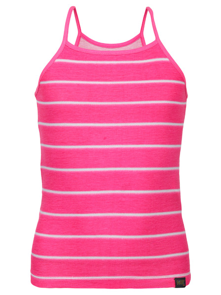 NAX Tmavě růžové holčičí pruhované tílko NAX Burgo