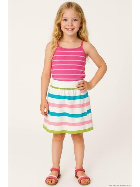 NAX Tmavě růžové holčičí pruhované tílko NAX Burgo