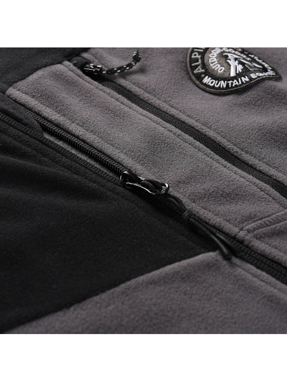 ALPINE PRO Černá pánská fleecová mikina ALPINE PRO GRES