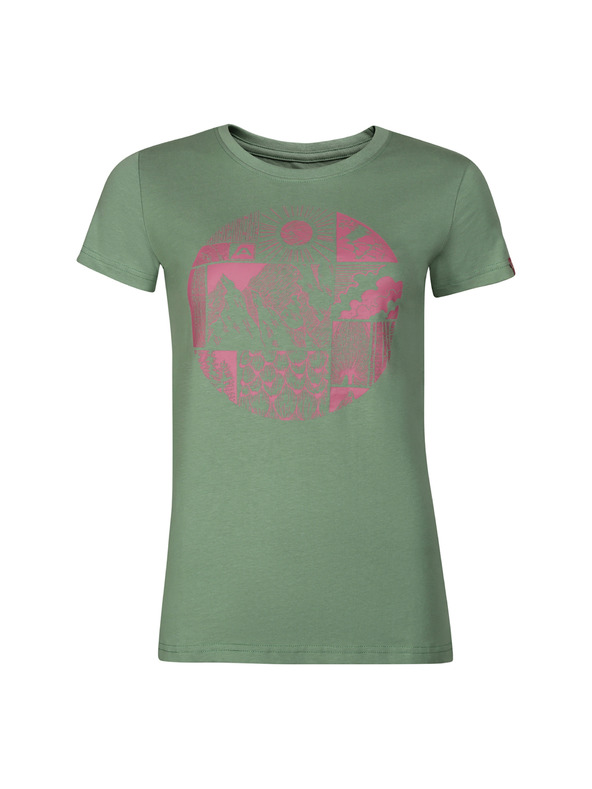 ALPINE PRO Zelené dámské tričko s potiskem ALPINE PRO ECCA