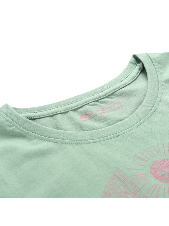 ALPINE PRO Zelené dámské tričko s potiskem ALPINE PRO ECCA