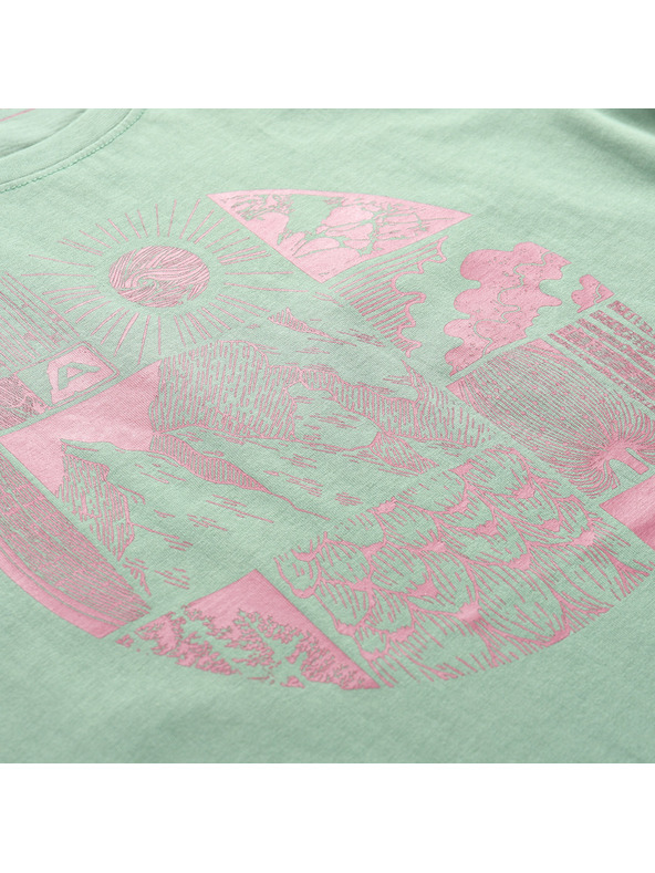 ALPINE PRO Zelené dámské tričko s potiskem ALPINE PRO ECCA