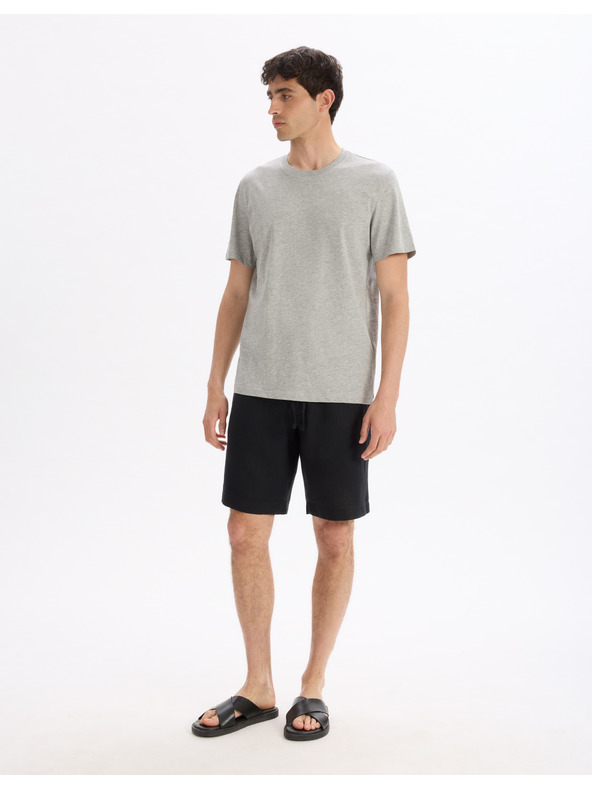 Celio Světle šedé basic triko Celio Tebase