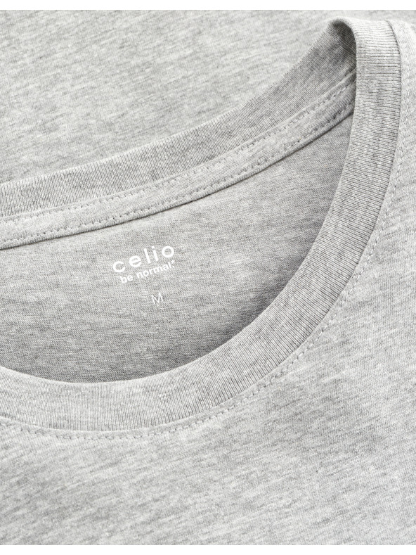 Celio Světle šedé basic triko Celio Tebase
