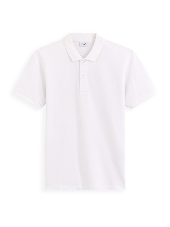 Celio Bílé pánské polo tričko Celio