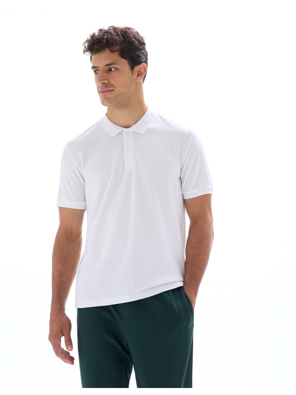 Celio Bílé pánské polo tričko Celio