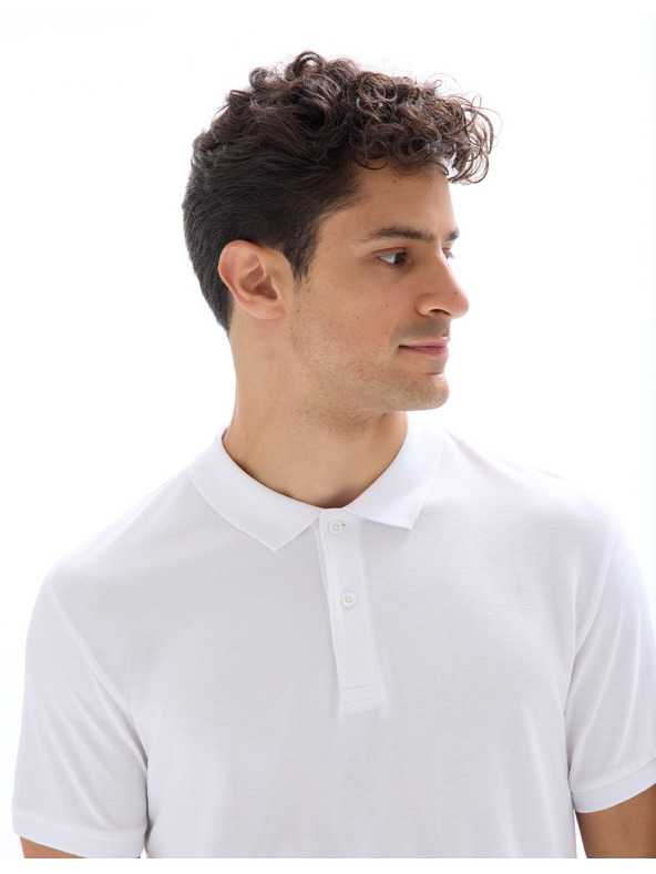 Celio Bílé pánské polo tričko Celio