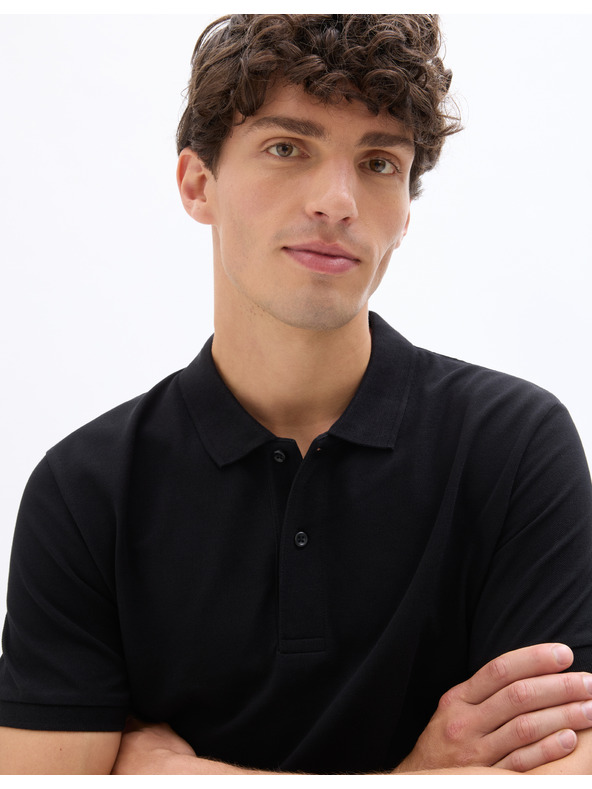 Celio Černé pánské polo tričko Celio Teone