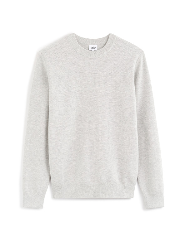 Celio Světle šedý pánský svetr Celio Bepic