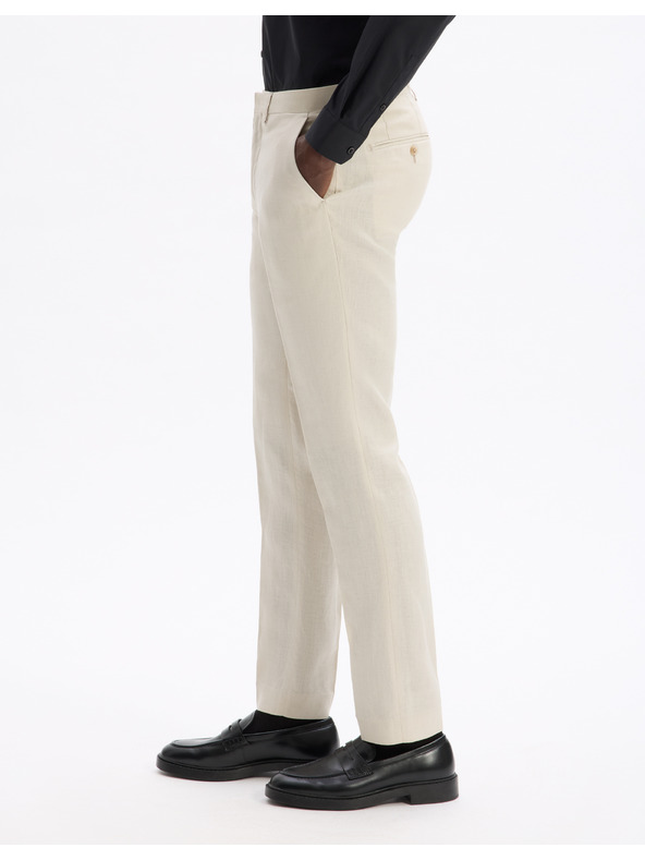 Celio Lněné oblekové kalhoty Bohot2 Celio