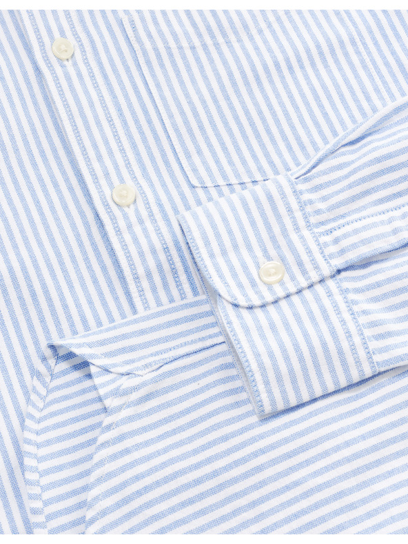 Celio Světle modrá pánská pruhovaná regular fit košile Celio Caoxfordy