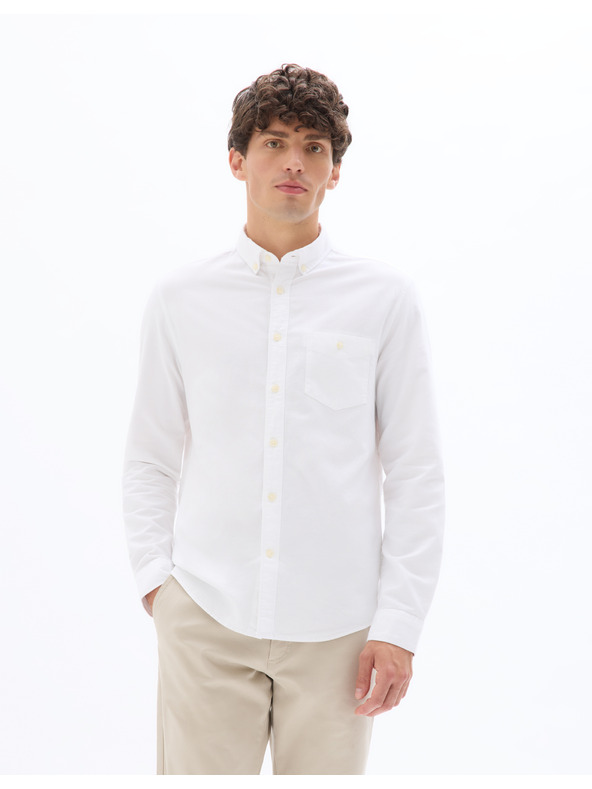 Celio Bílá pánská bavlněná košile regular Celio Daxford