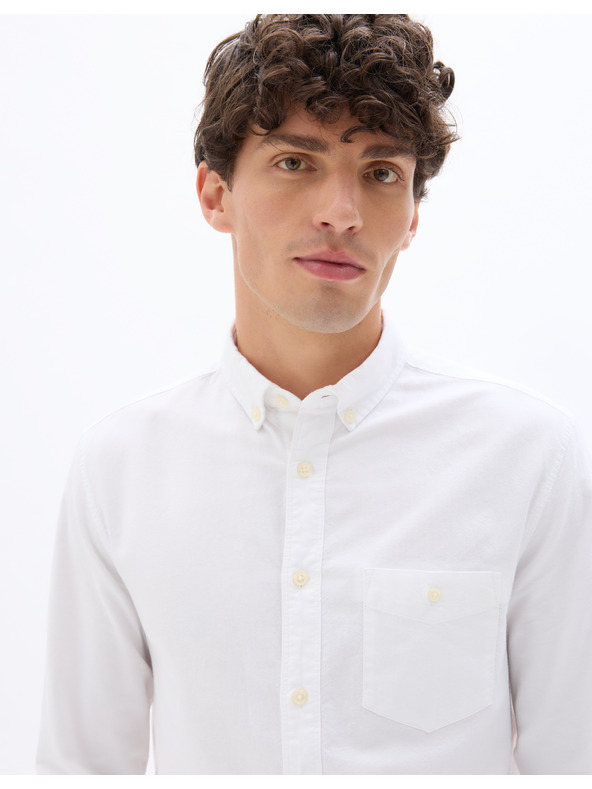 Celio Bílá pánská bavlněná košile regular Celio Daxford