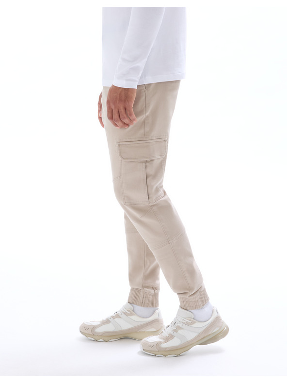 Celio Béžové pánské cargo kalhoty Celio Cokit4