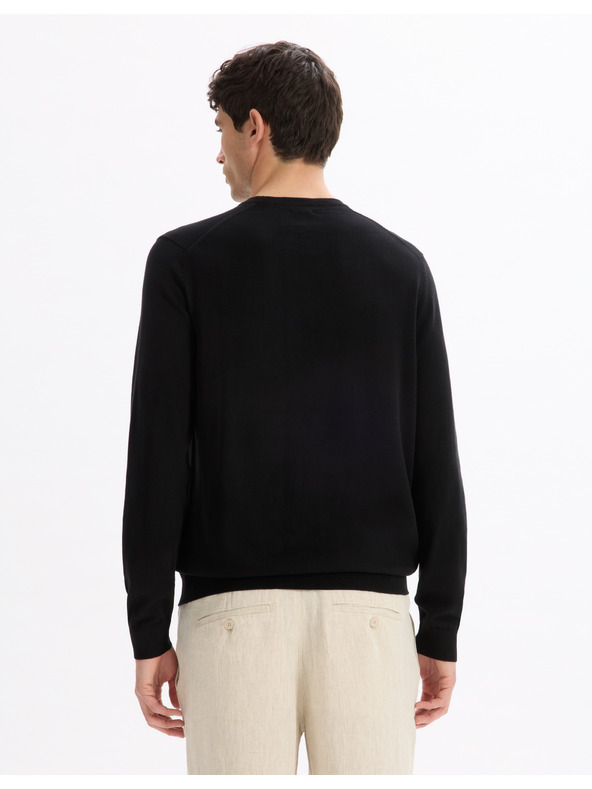 Celio Černý pánský svetr Celio Decoton