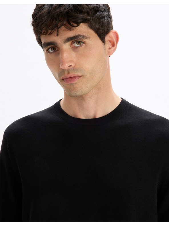 Celio Černý pánský svetr Celio Decoton