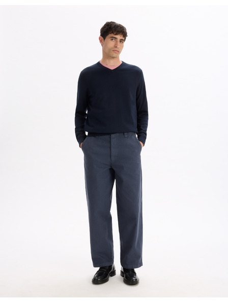 Celio Tmavě modrý pánský basic svetr Celio Decotonv