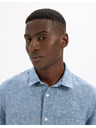 Celio Modrá pánská lněná košile Celio Damralin