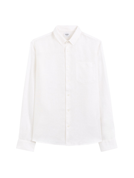 Celio Bílá pánská lněná košile Celio Daflix