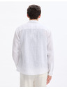 Celio Bílá pánská lněná košile Celio Daflix