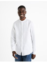 Celio Bílá pánská lněná košile Celio Damaolin