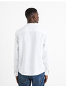 Celio Bílá pánská lněná košile Celio Damaolin