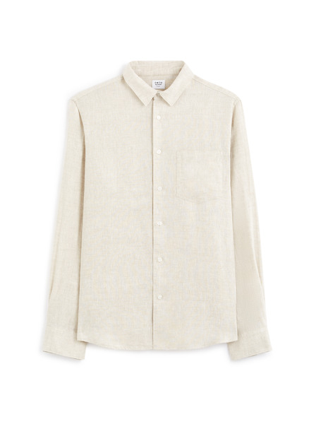 Celio Krémová pánská lněná košile Celio Daflix