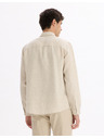 Celio Krémová pánská lněná košile Celio Daflix