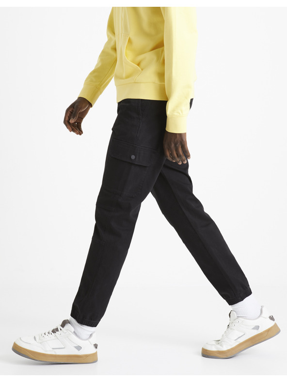 Celio Černé pánské cargo kalhoty Celio Dolyte